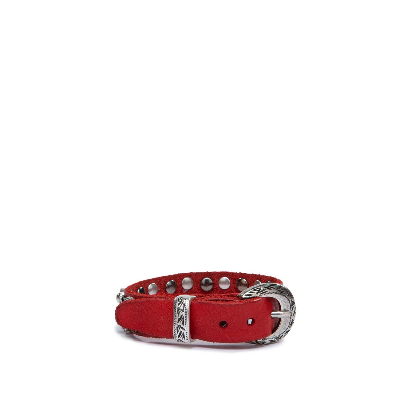 bracciale pelle rossa strass neri campomaggi