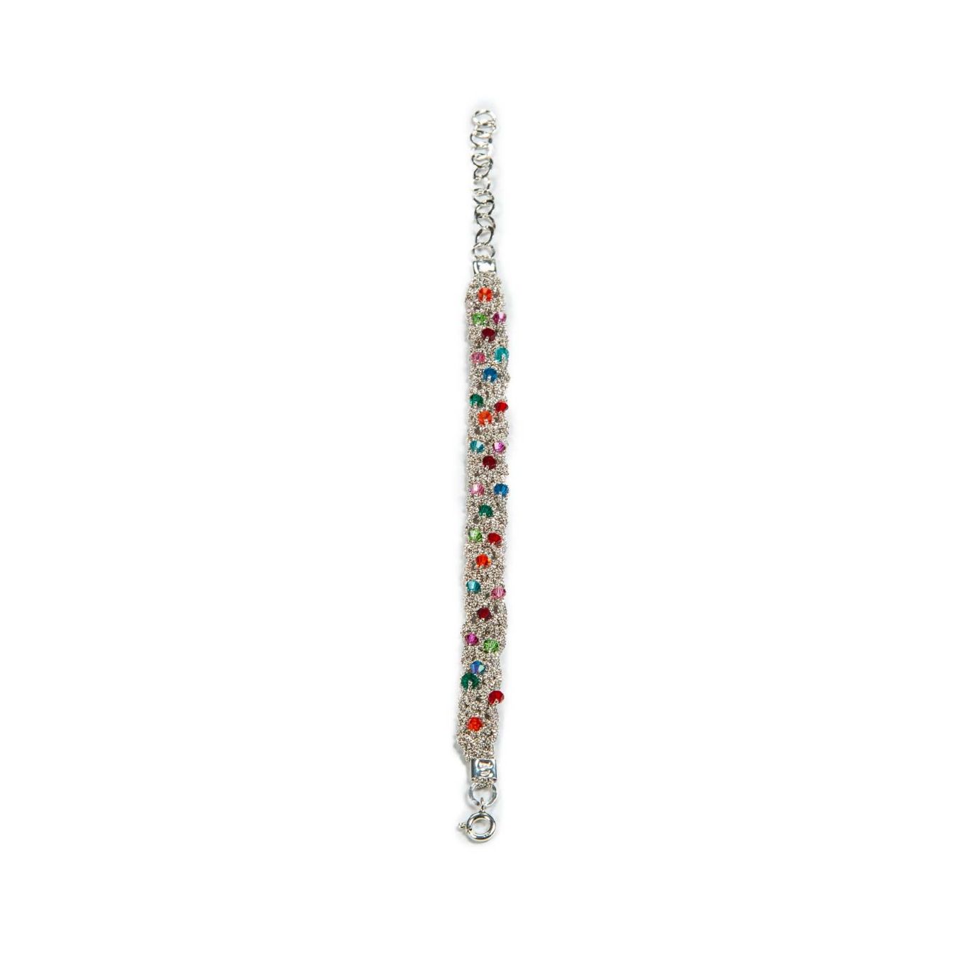 bracciale trama in argento multicristalli