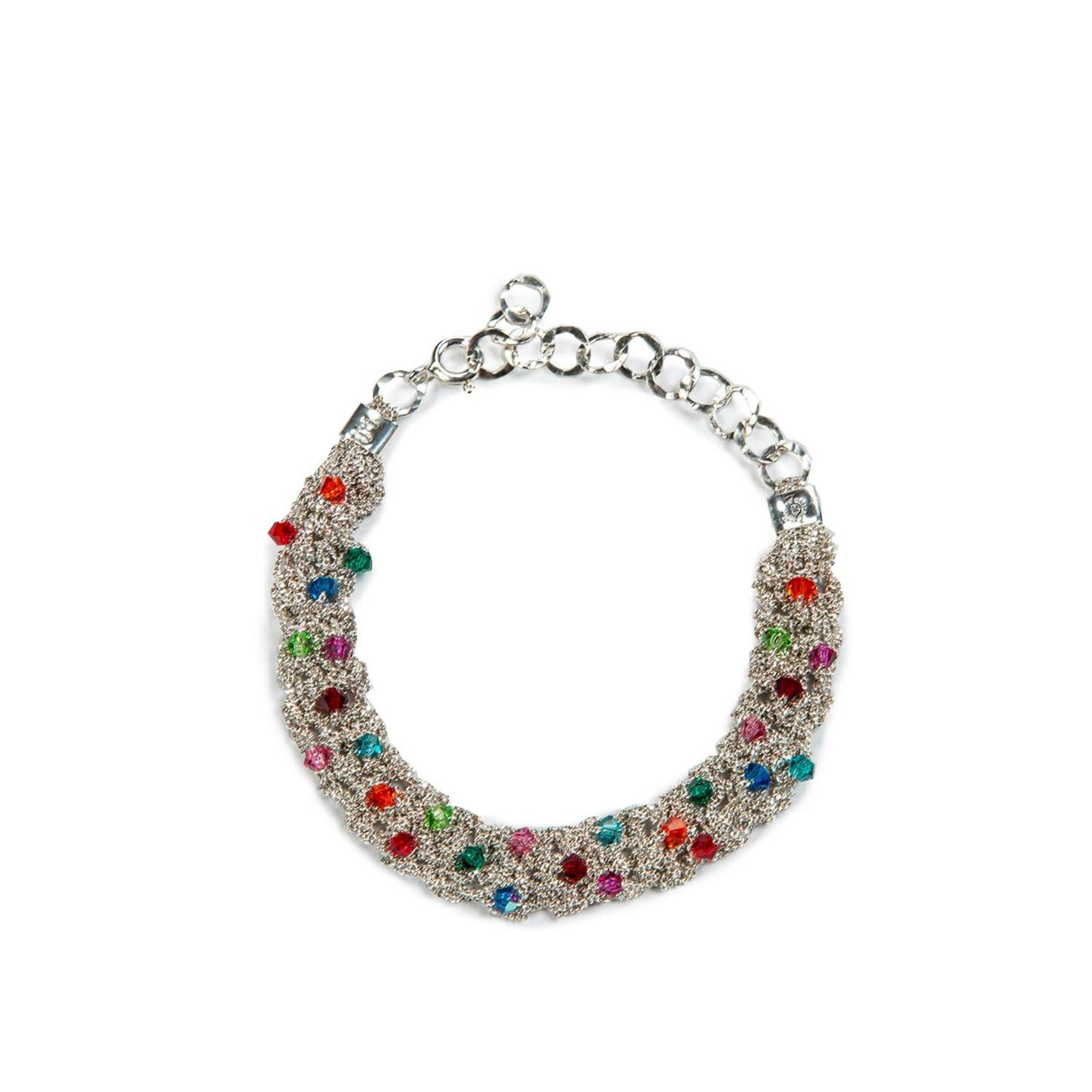 bracciale trama in argento multicristalli