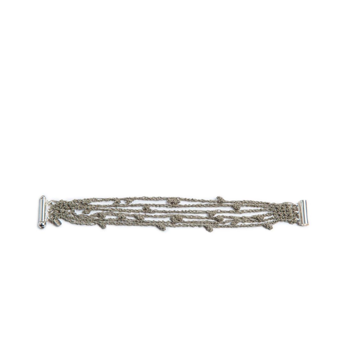 MARCELA SALVADOR bracciale FILO SPINATO grigio in argento 925 aperto