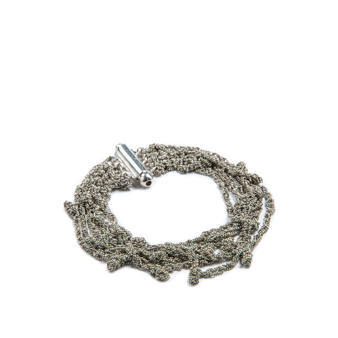 MARCELA SALVADOR bracciale FILO SPINATO grigio in argento 925 CHIUSURA GANCETTO