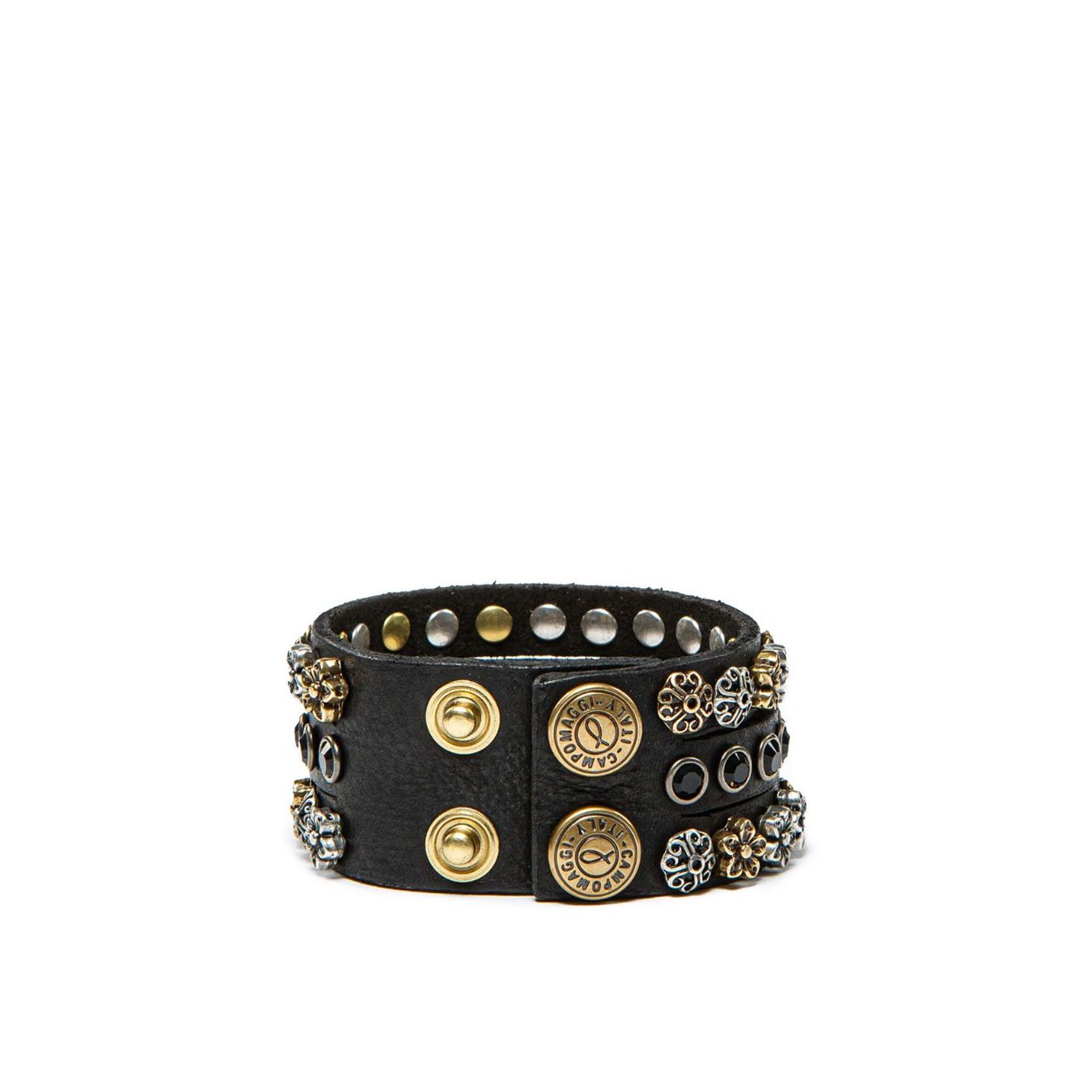 bracciale con borchie fiore 