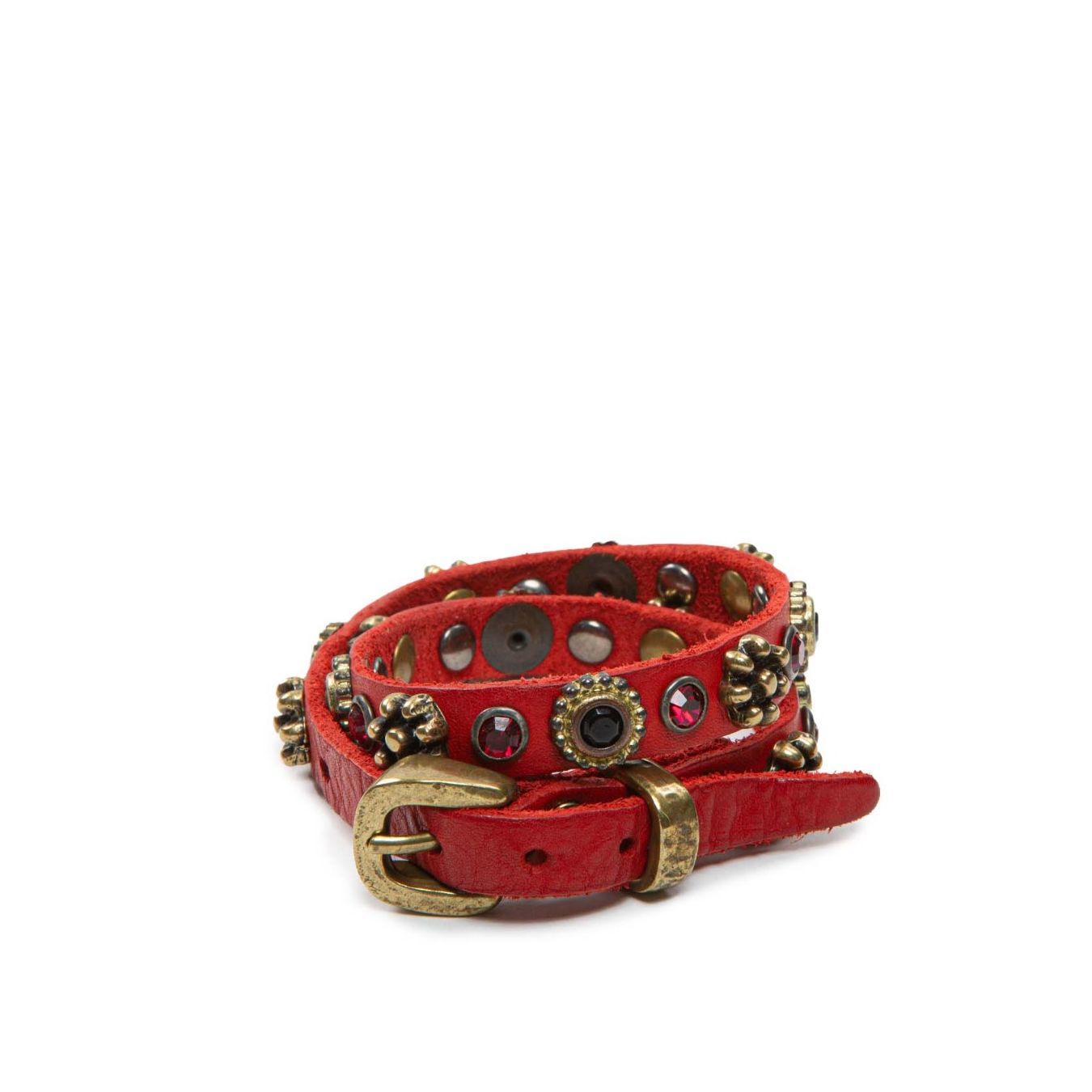 campomaggi bracciale in pelle rossa
