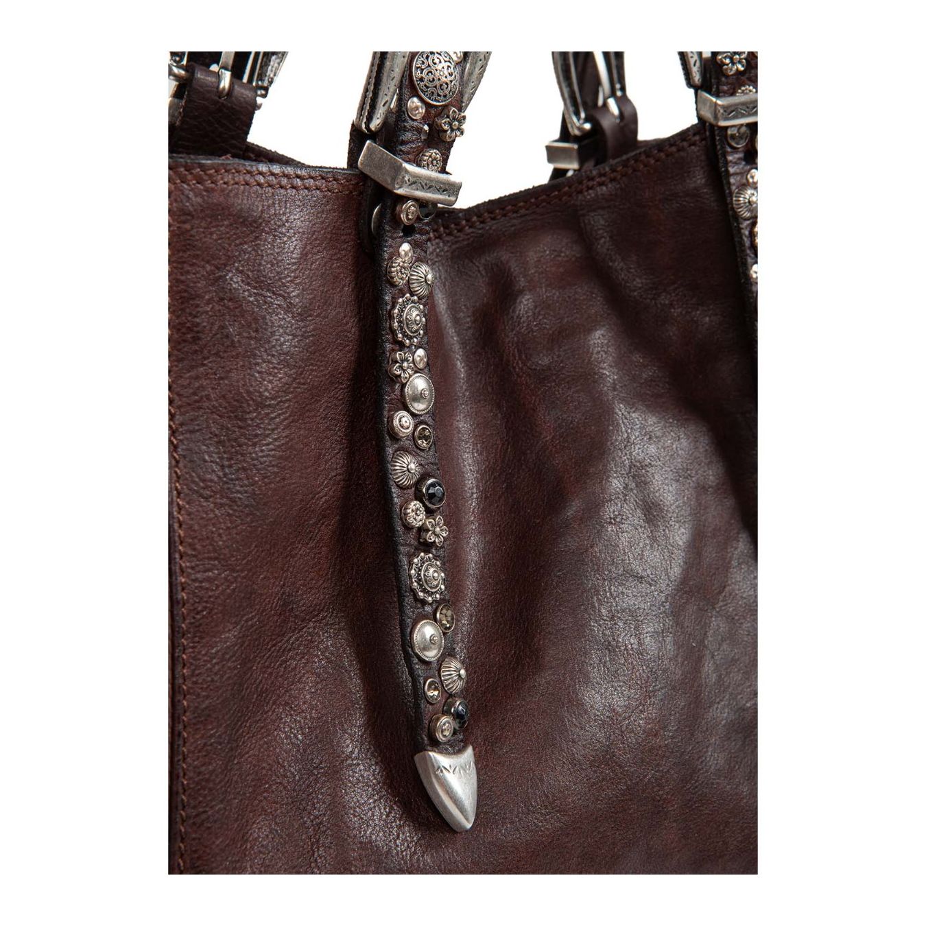 shopper LIDIA testa di moro con borchie e strass  decorazioni