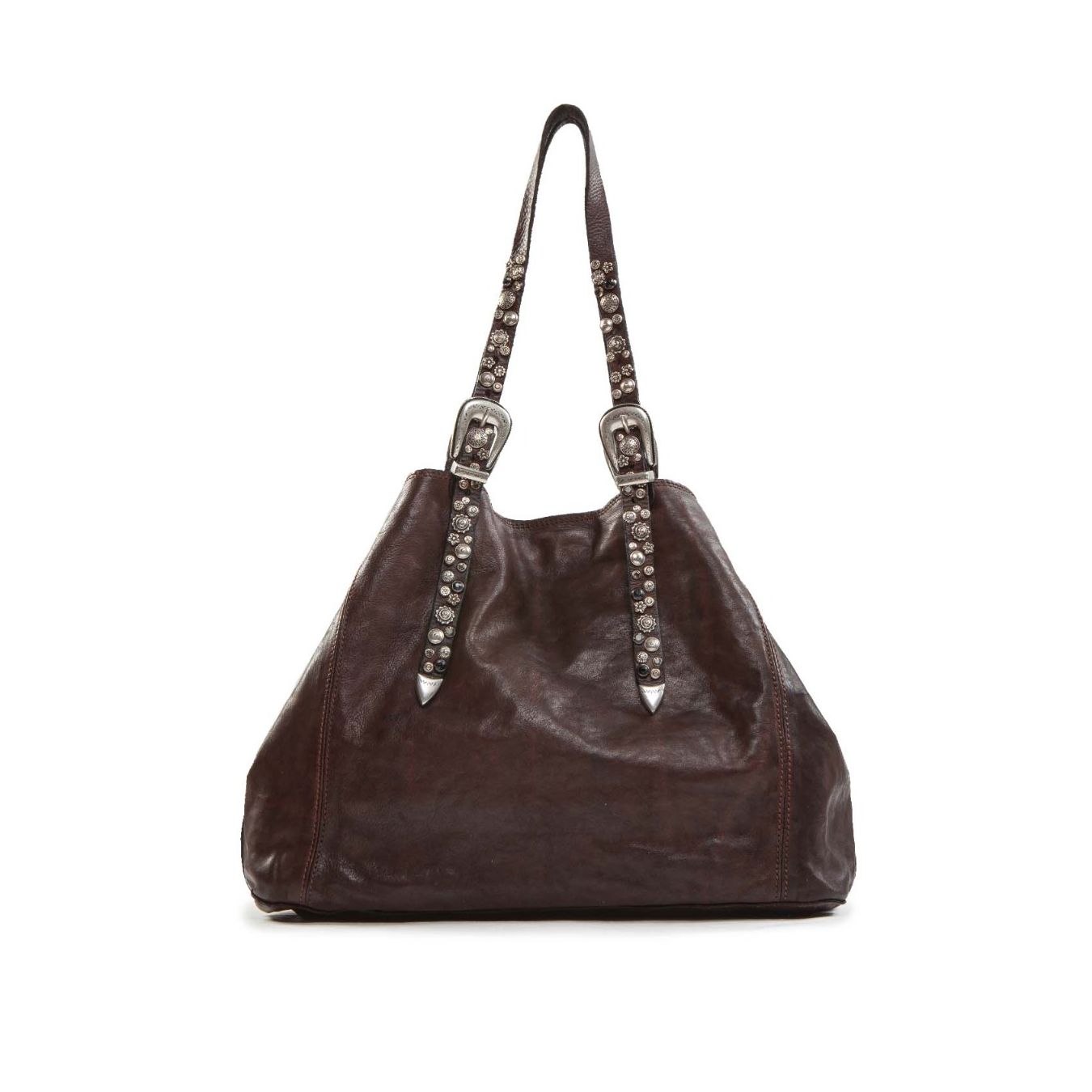 shopper LIDIA testa di moro con borchie e strass 