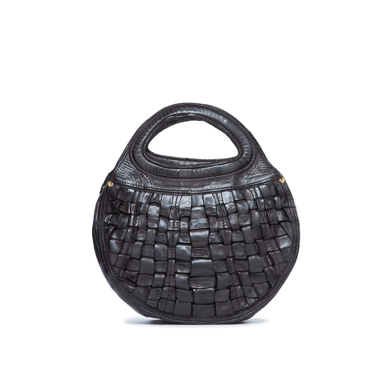 borsa piccola in pelle intrecciata campomaggi