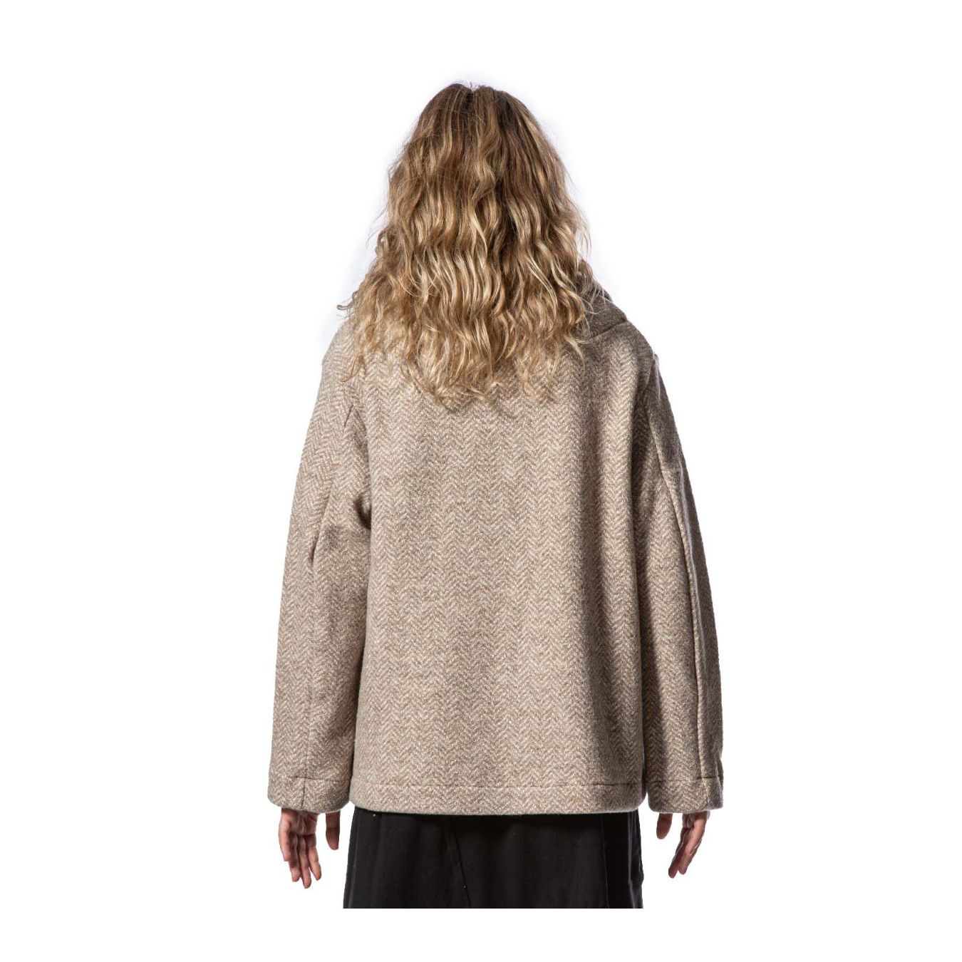 cappotto corto nora spinato colore beige