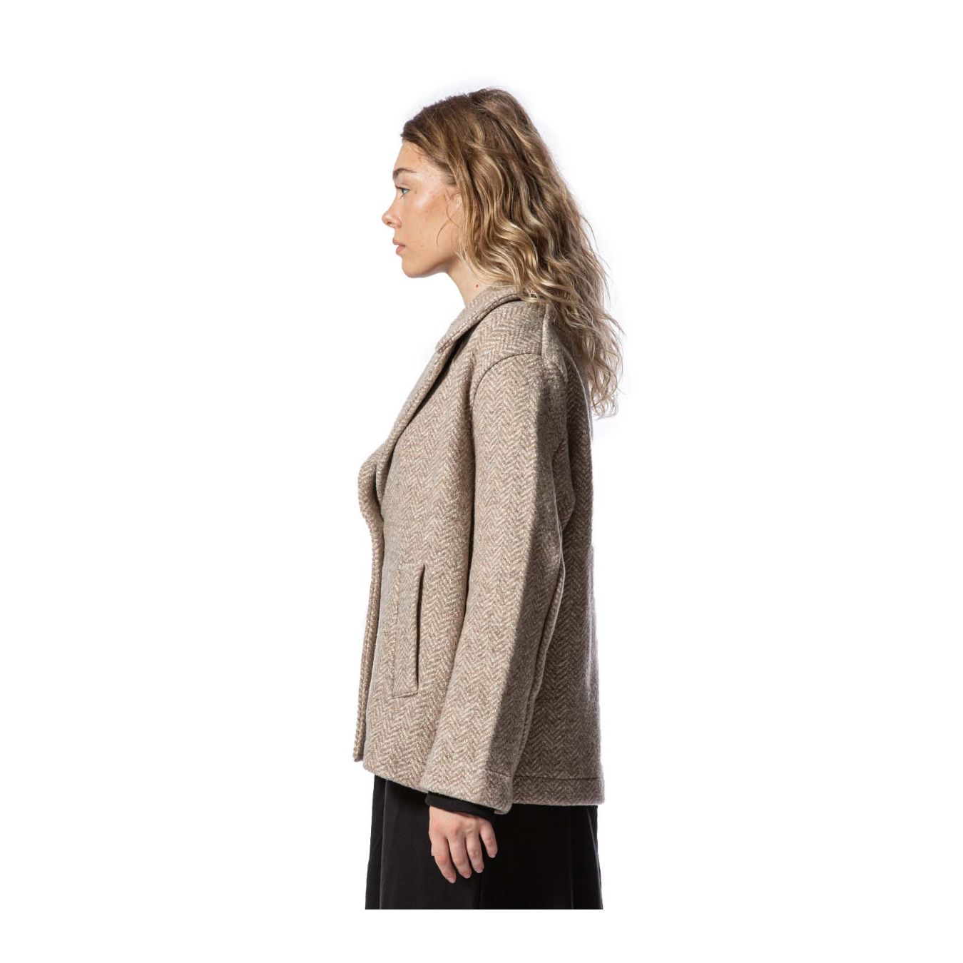 cappotto corto nora spinato colore beige