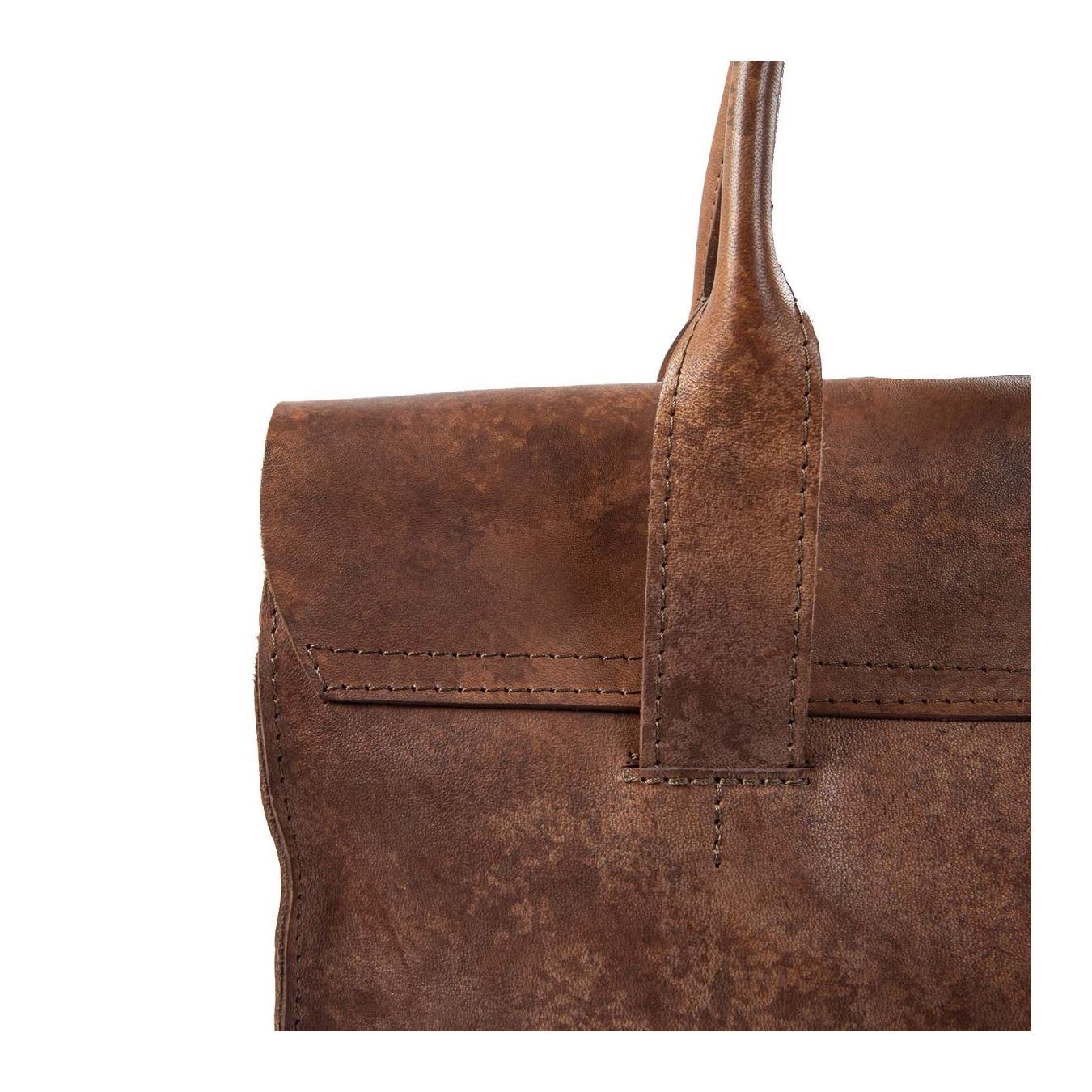 cartella DOCTOR in pelle brown  manici dietro