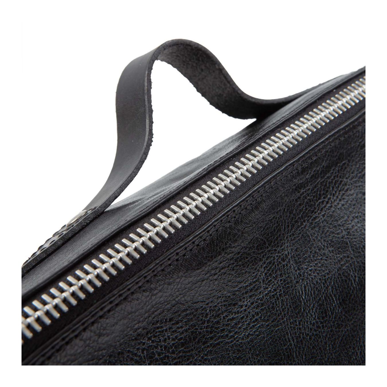 as98 cartella FIRM in pelle nera zip