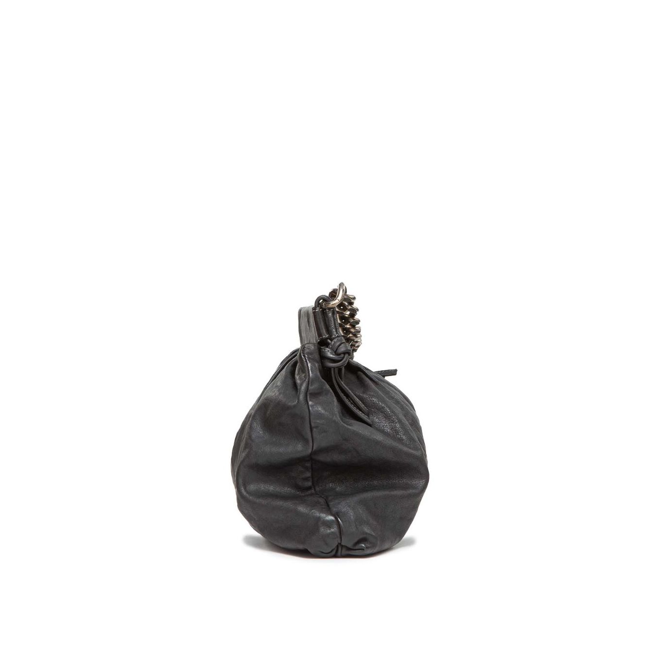 cartella TINA in pelle nera  profilo