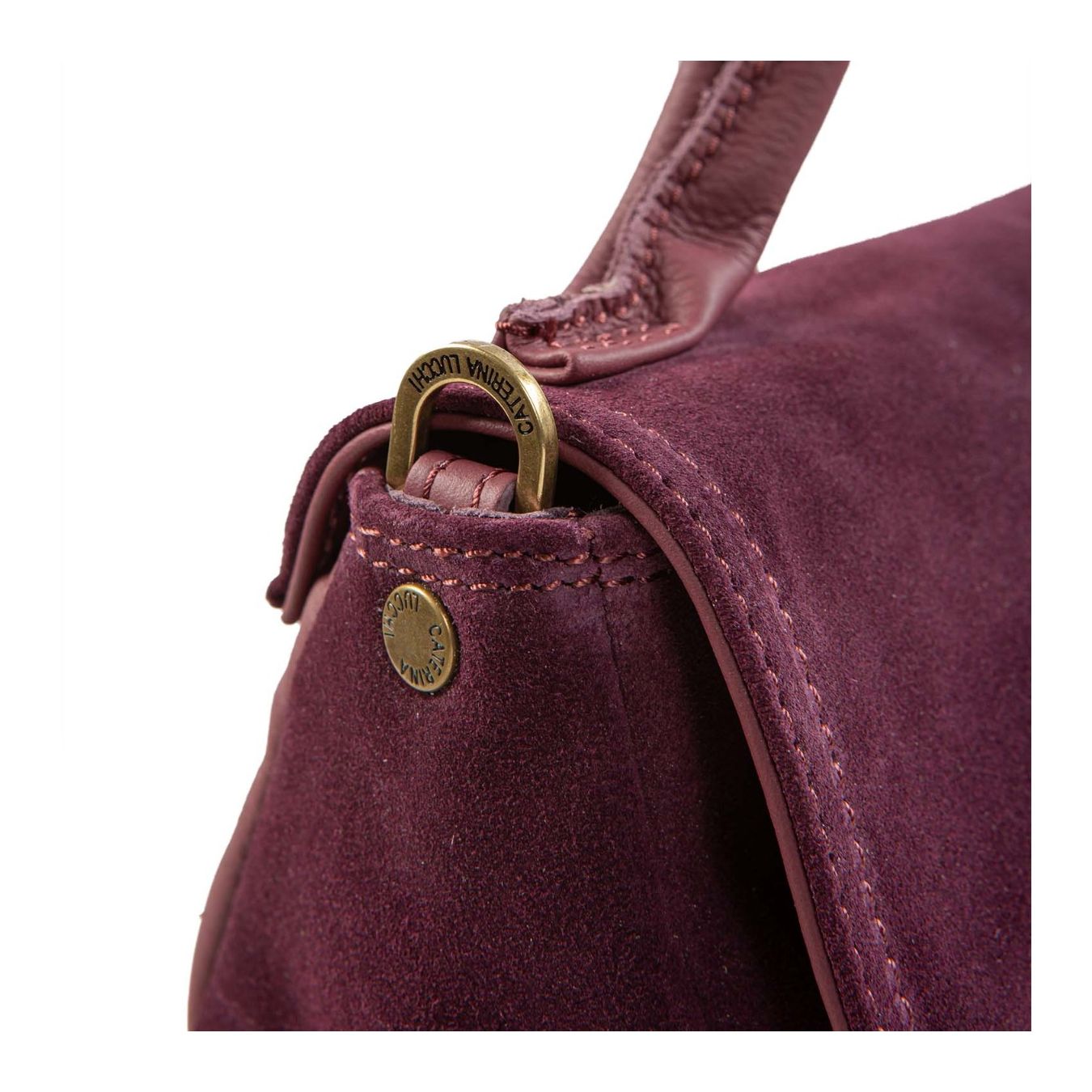 borsa MARIA con patta in pelle prugna gancio
