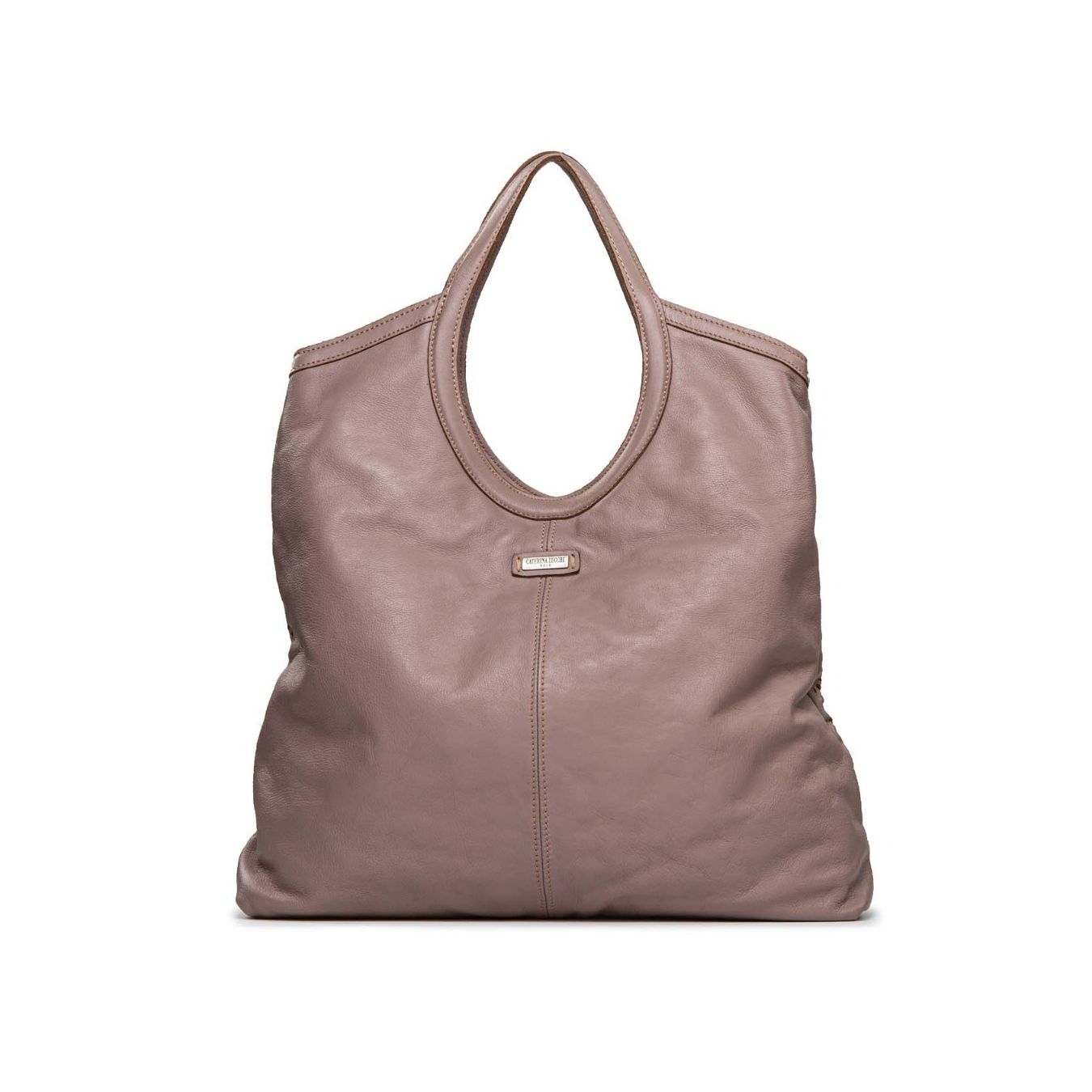 CATERINA LUCCHI shopper ALICE in pelle forata mauve dietro