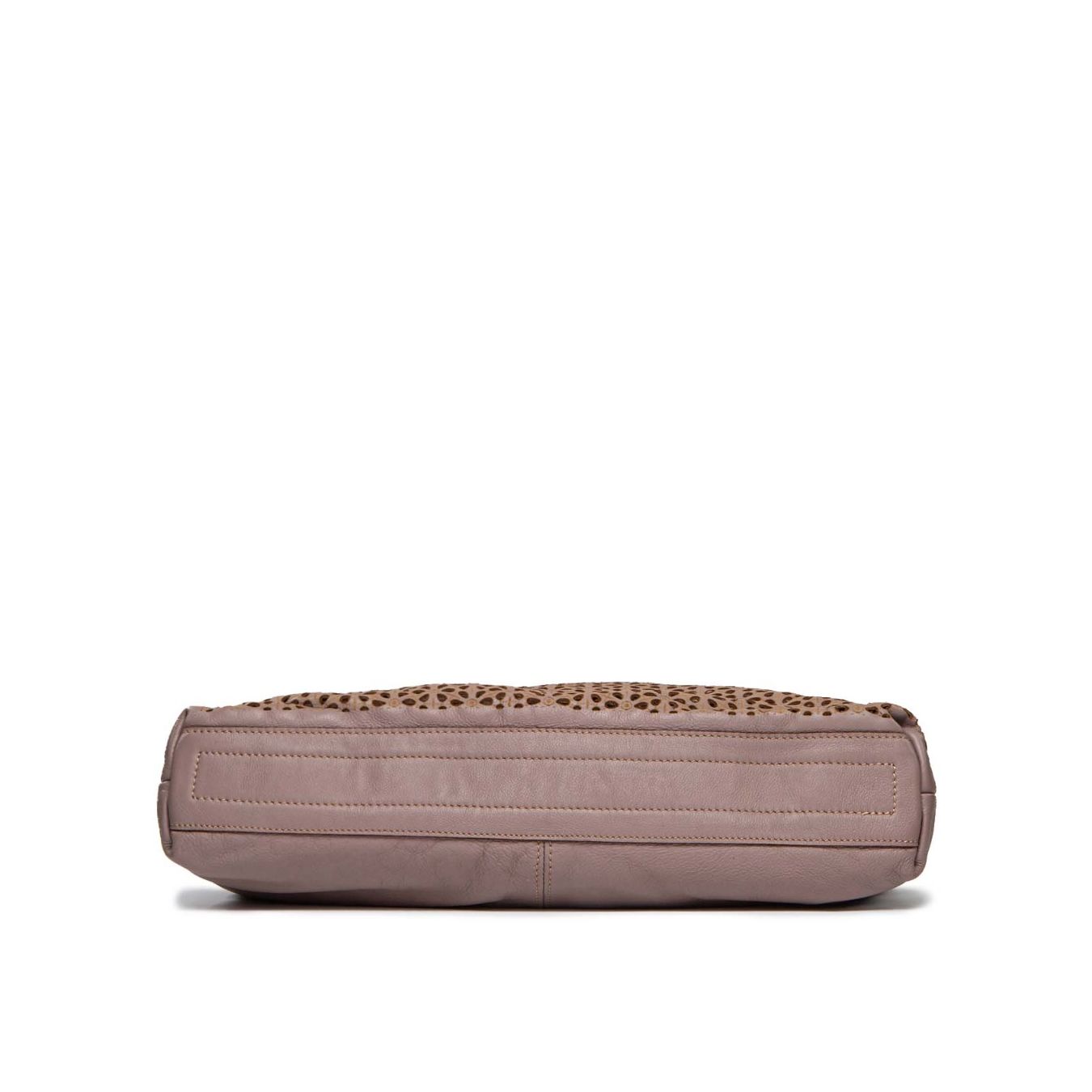 CATERINA LUCCHI shopper ALICE in pelle forata mauve sotto