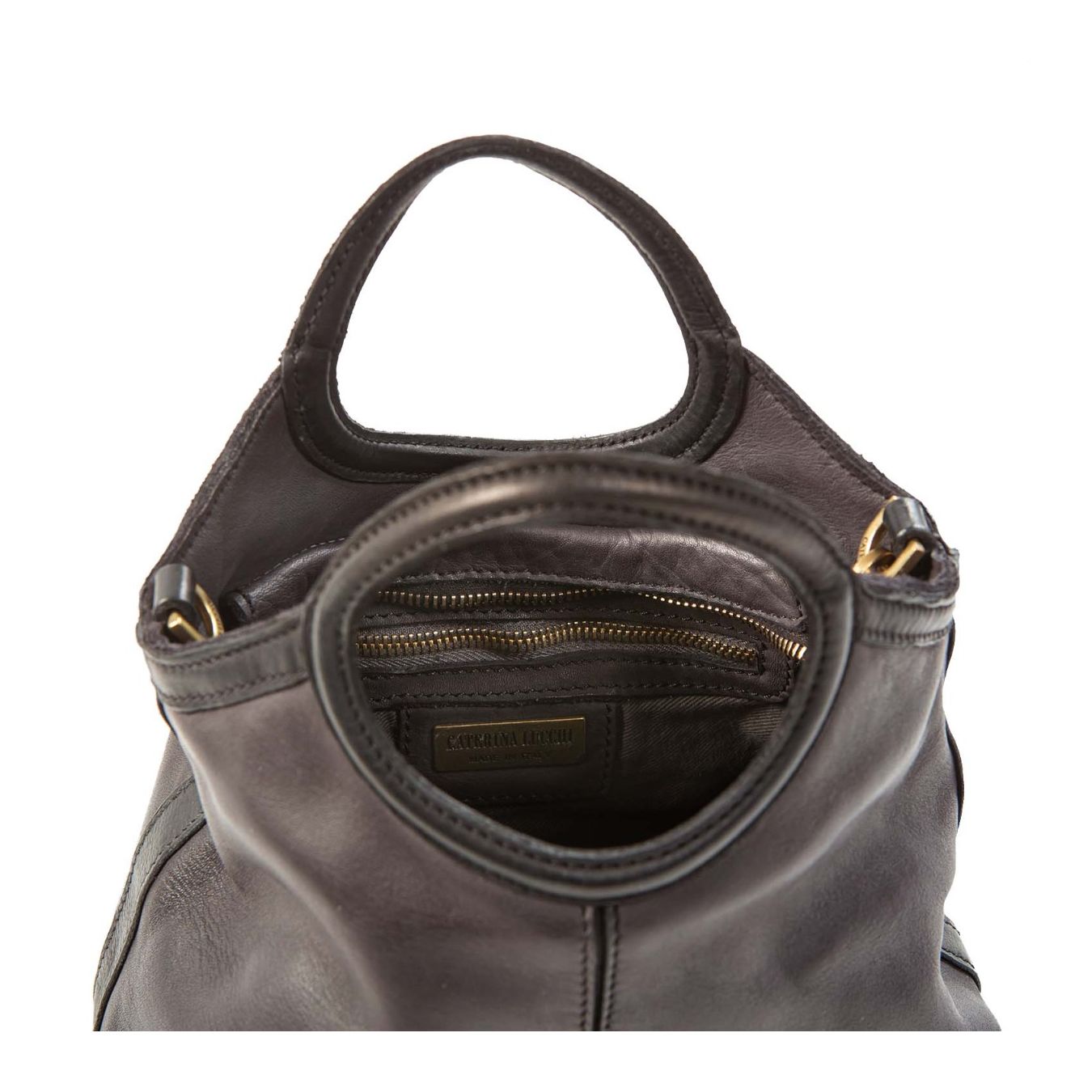 caterina lucchi shopper CAMILLA in pelle nera interno