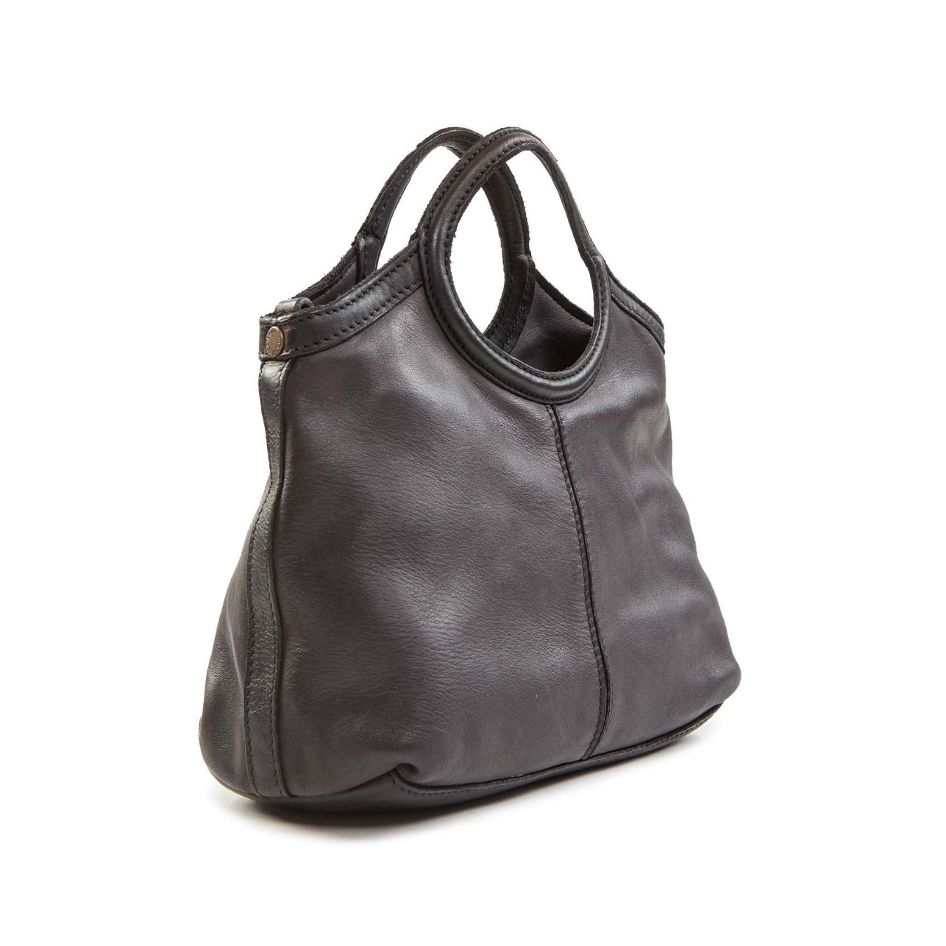 caterina lucchi shopper CAMILLA in pelle nera  lato
