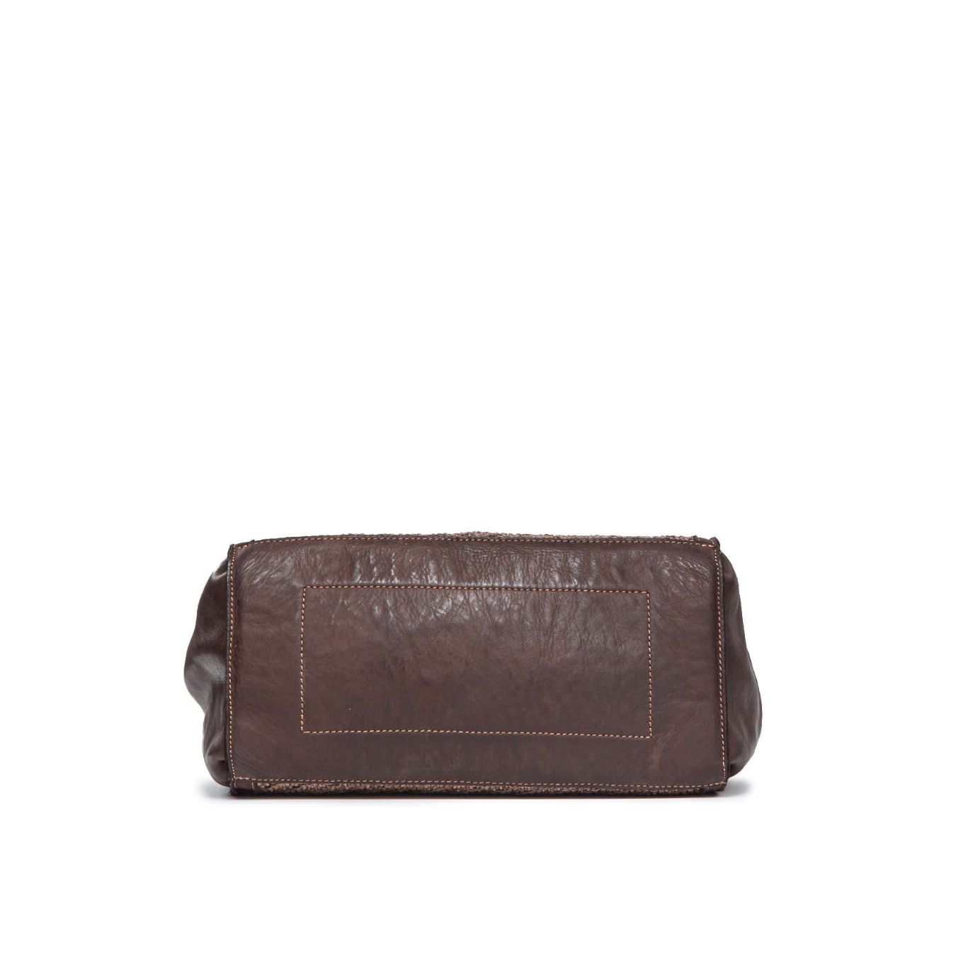 shopper ANNA in paglia e pelle marrone  sotto
