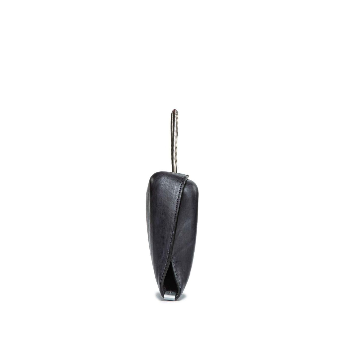 cecchi de rossi clutch BICORNE in pelle nera lato