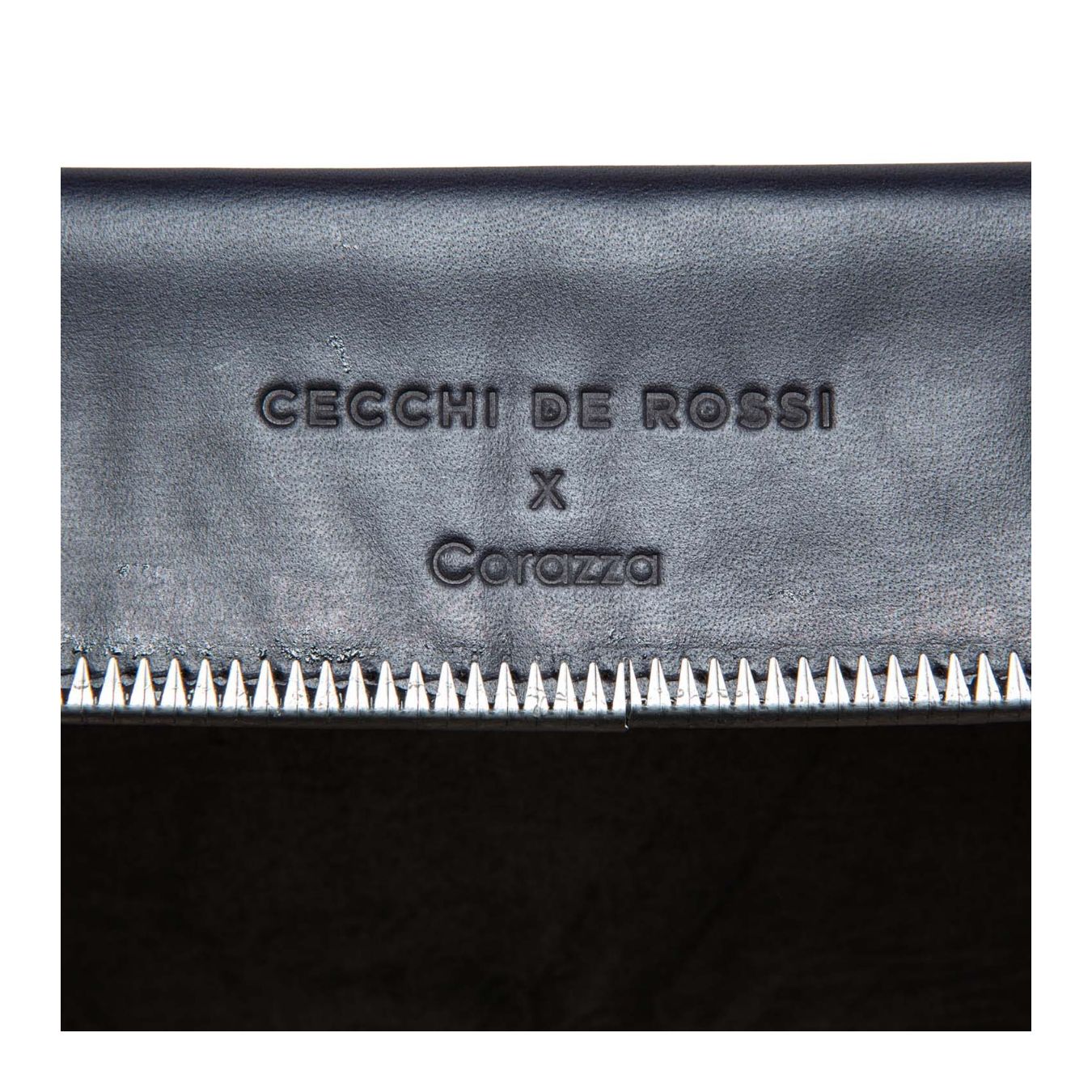 shopper PRAIRE in pelle nera cecchi de rossi dettagli