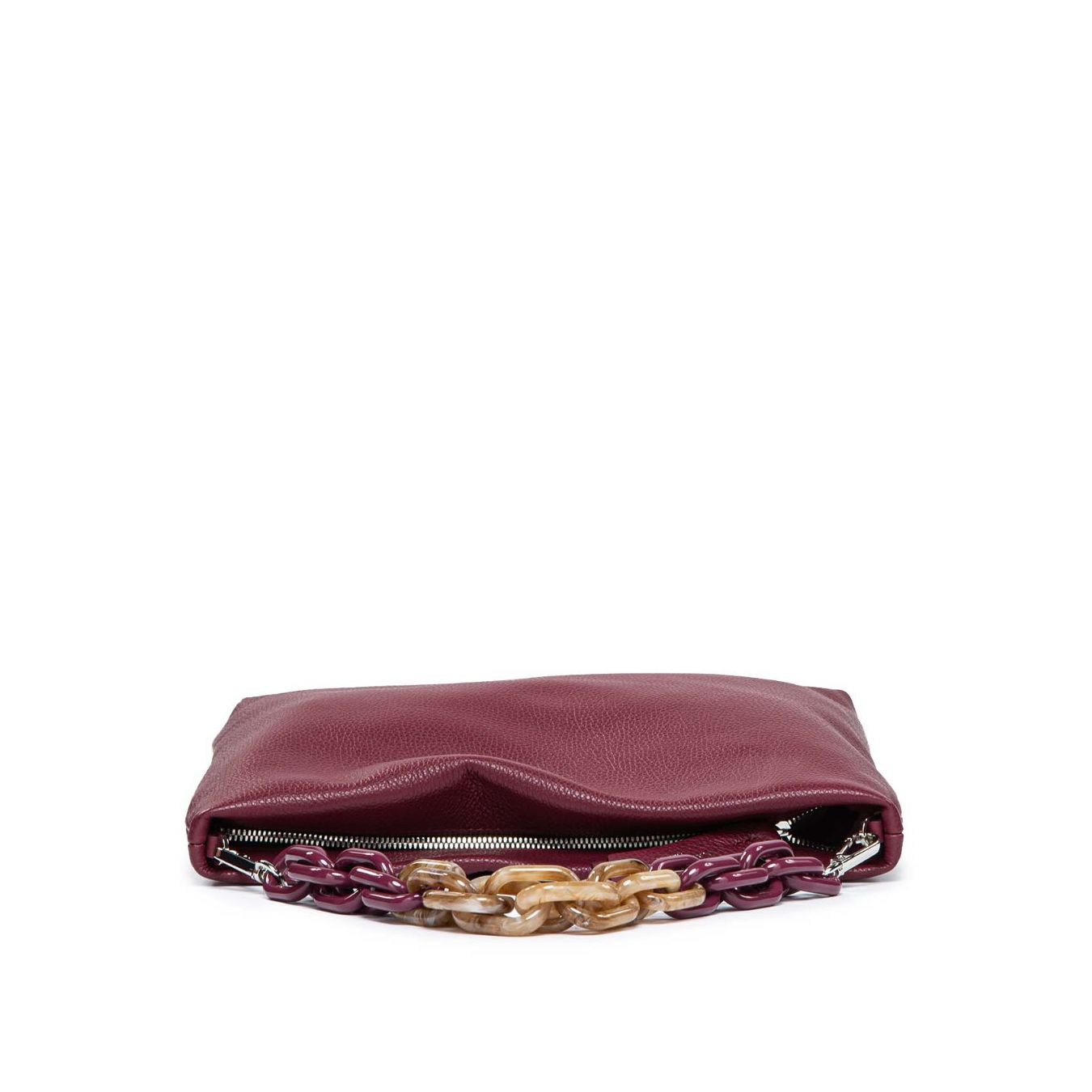 clutch in pelle viola chiarini