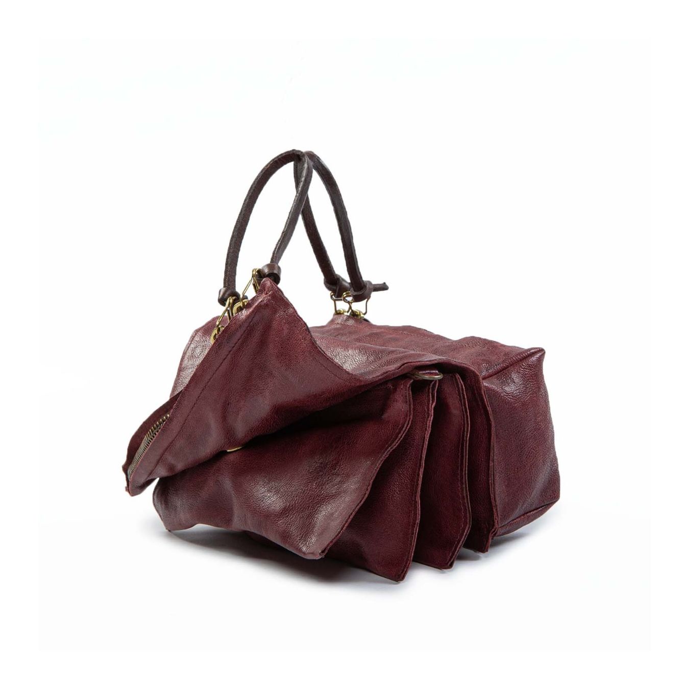 clucth soffietto in pelle madera aperta