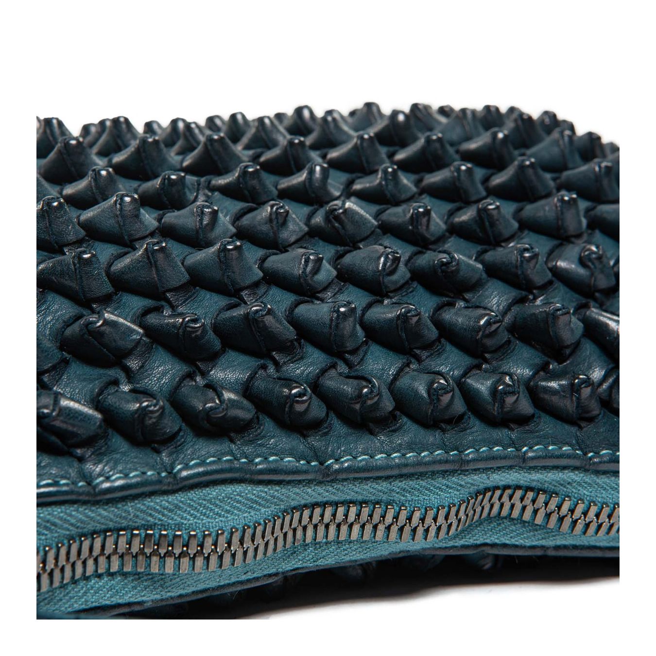clutch DILETTA NODI in pelle pavone  zip
