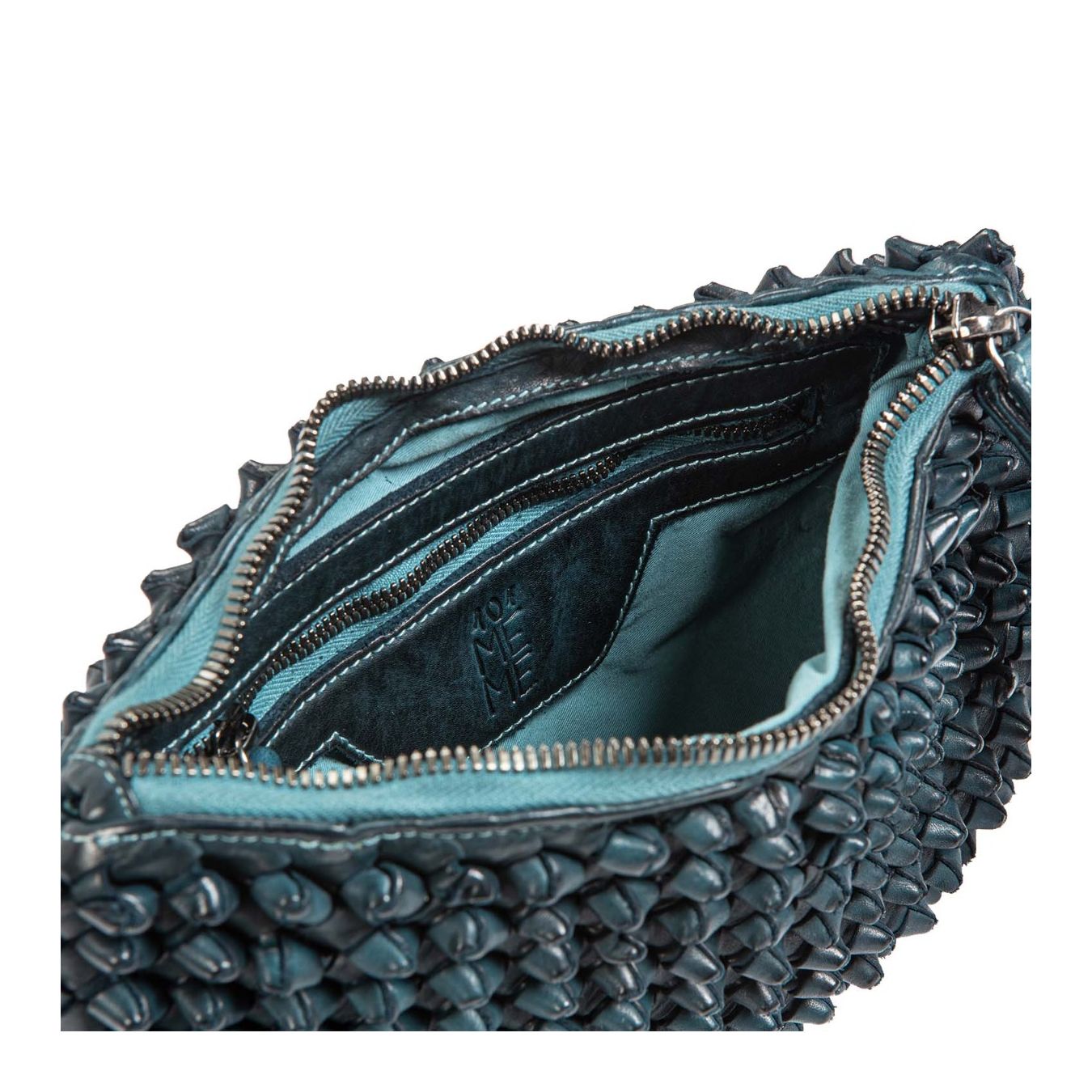 clutch DILETTA NODI in pelle pavone interno