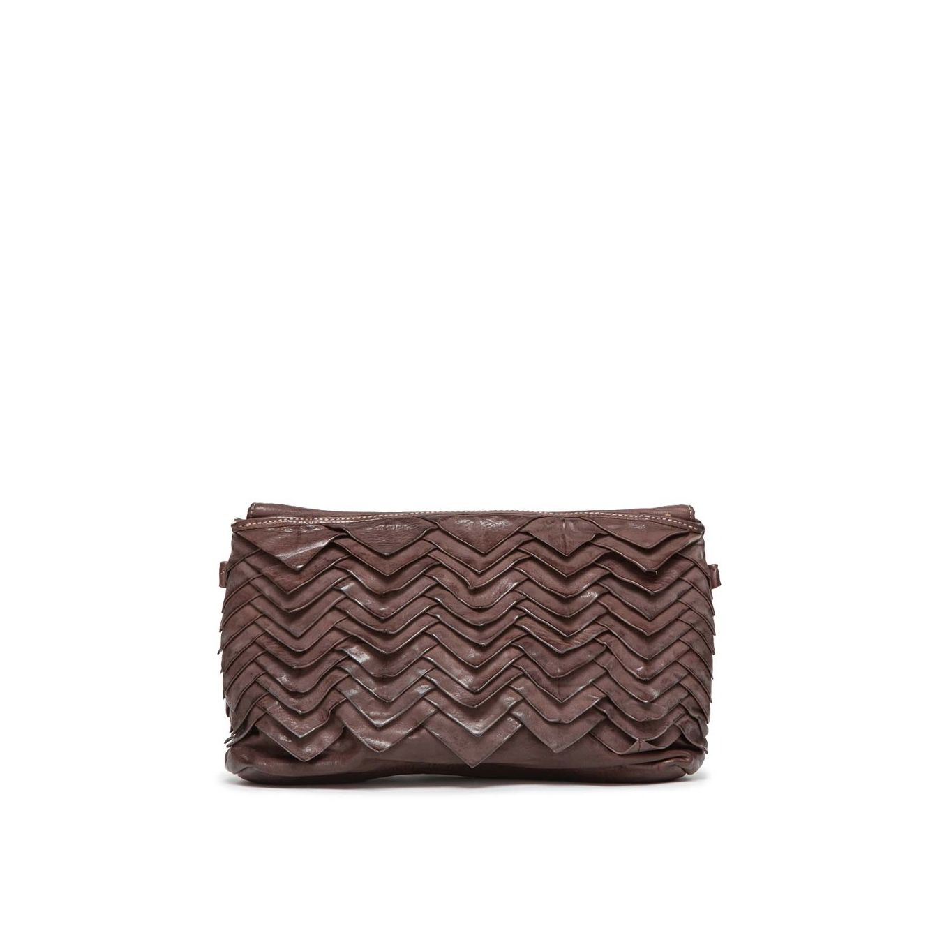 101 meme clutch EVA MANIS in pelle castagna dietro