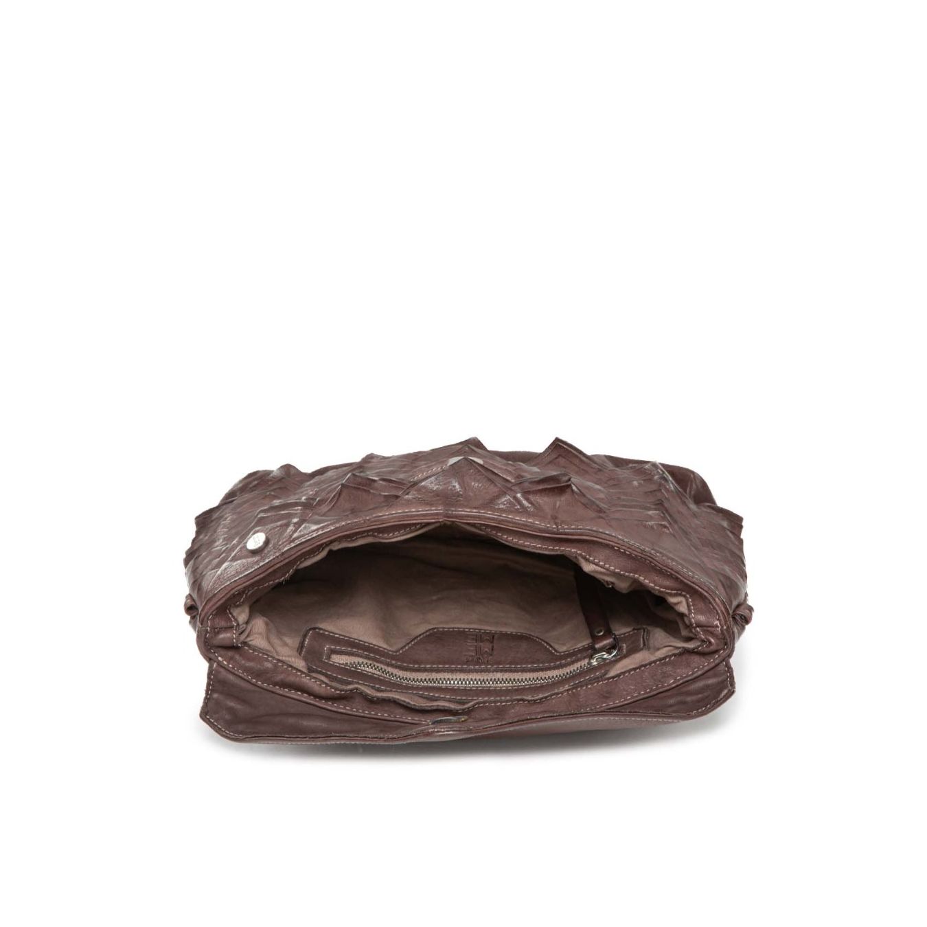 101 meme clutch EVA MANIS in pelle castagna interno