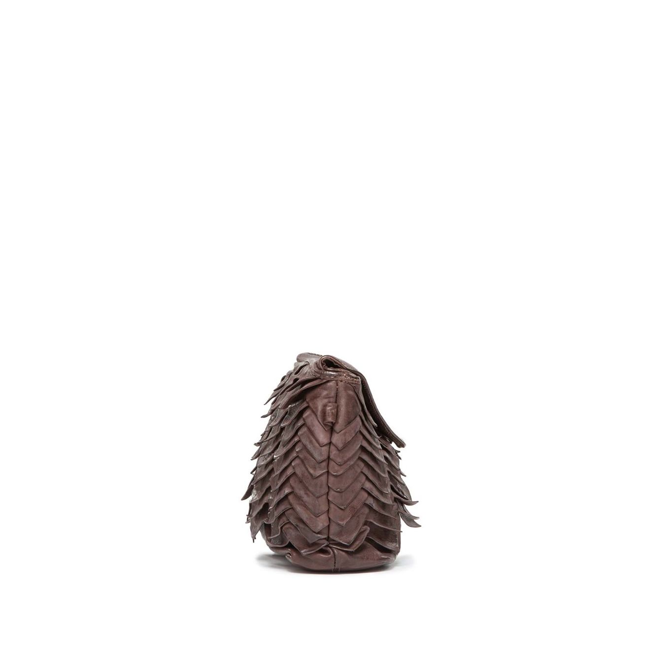 101 meme clutch EVA MANIS in pelle castagna  profilo