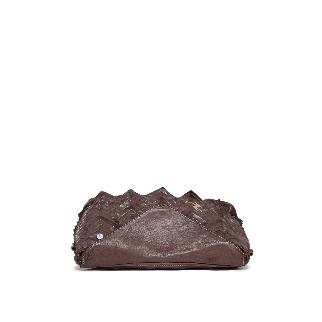 101 meme clutch EVA MANIS in pelle castagna sopra