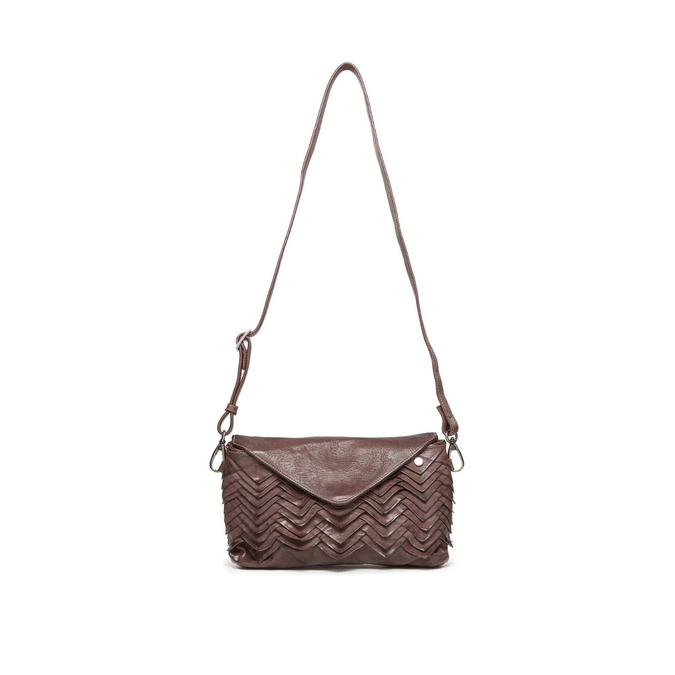 101 meme clutch EVA MANIS in pelle castagna tracolla
