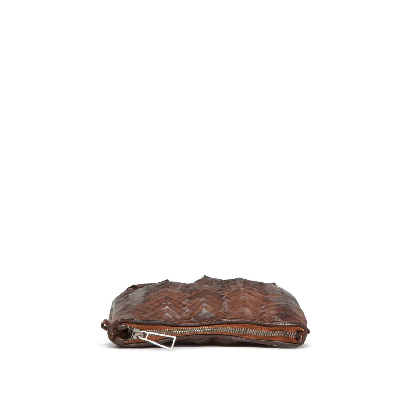 clutch EVA MANIS in pelle castagna  zip