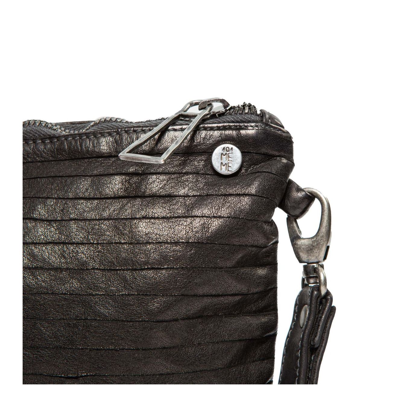 101 meme clutch GEA ARPA in pelle nera  dettagli