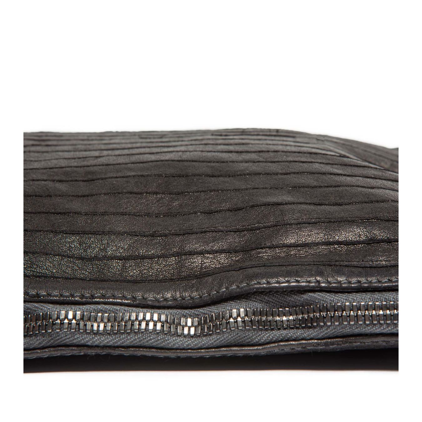 101 meme clutch GEA ARPA in pelle nera  zip