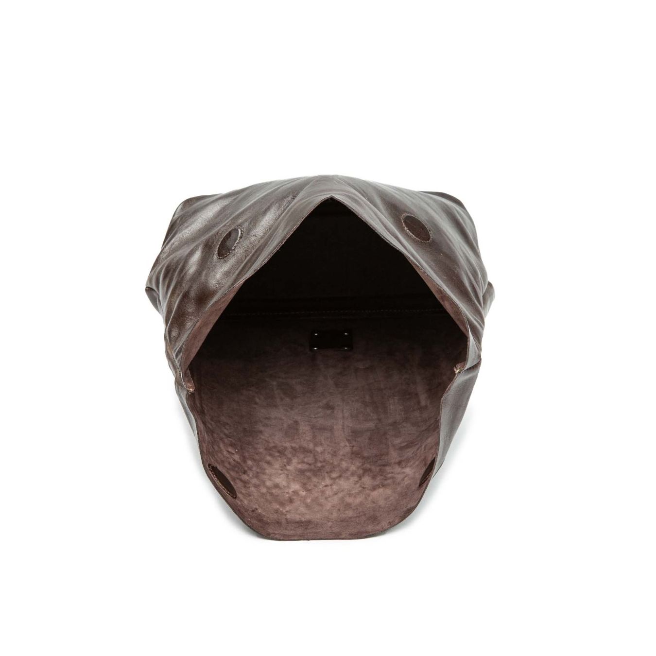 clutch in pelle marrone 