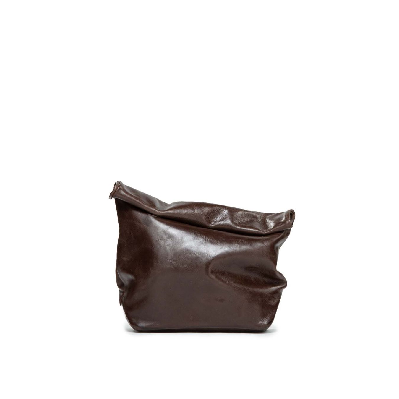 clutch in pelle marrone 