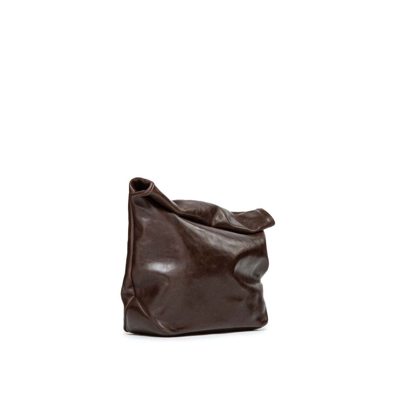clutch in pelle marrone 