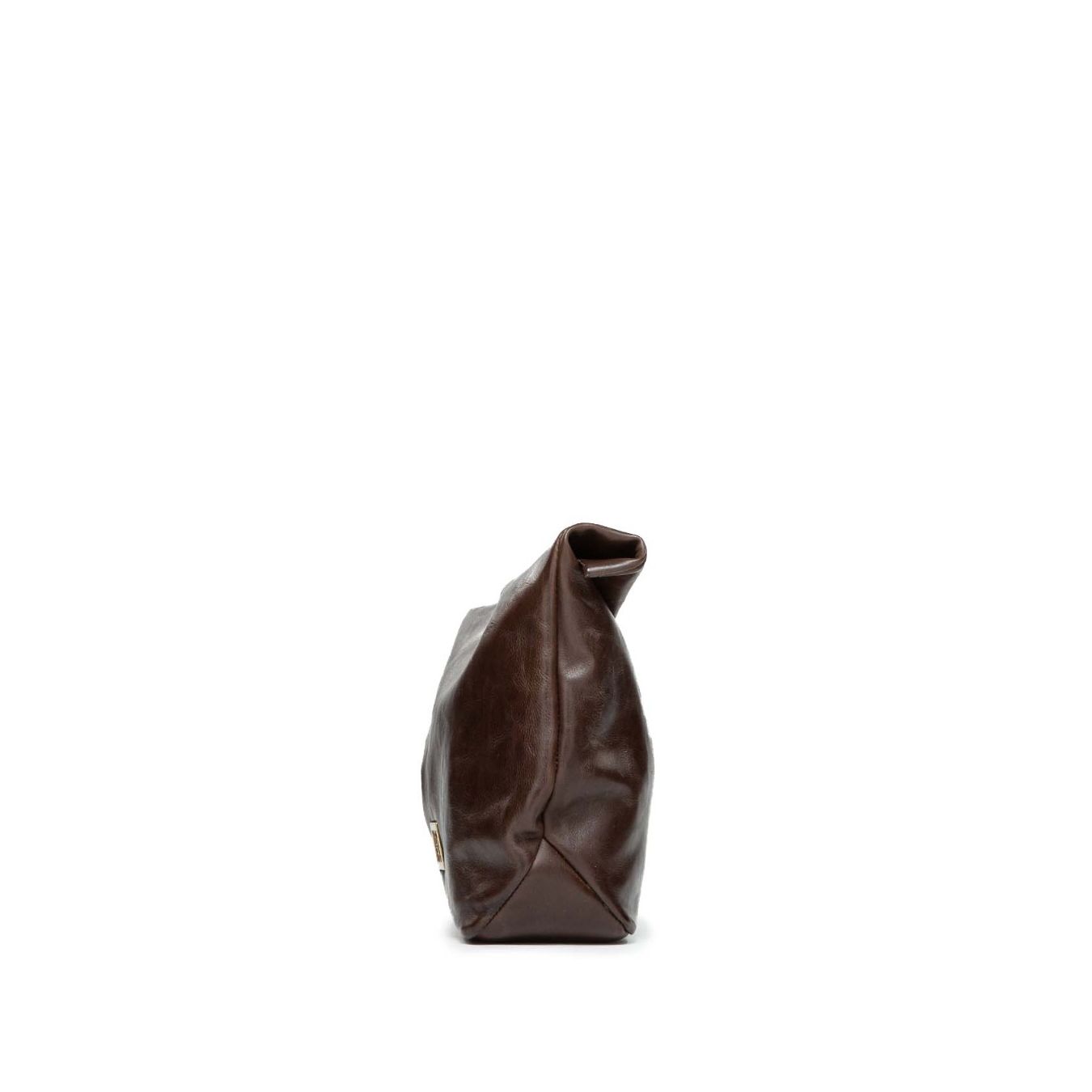 clutch in pelle marrone 