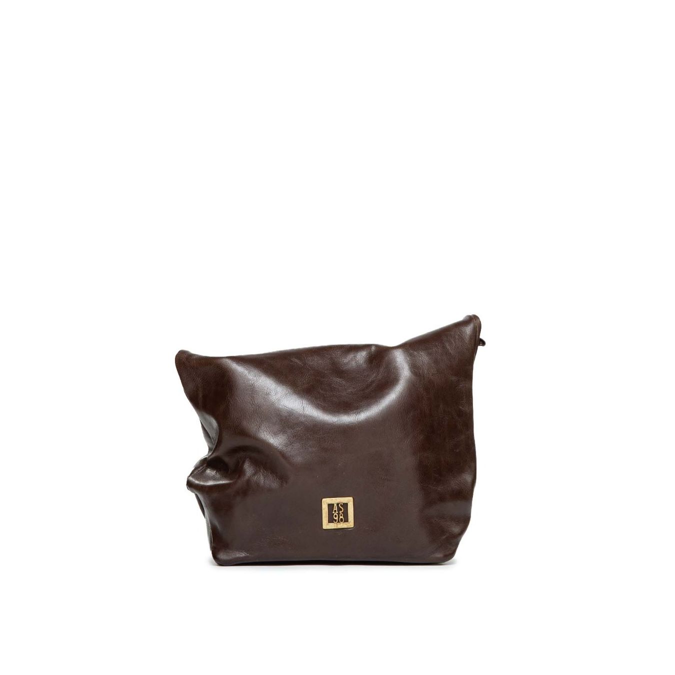 clutch in pelle marrone 