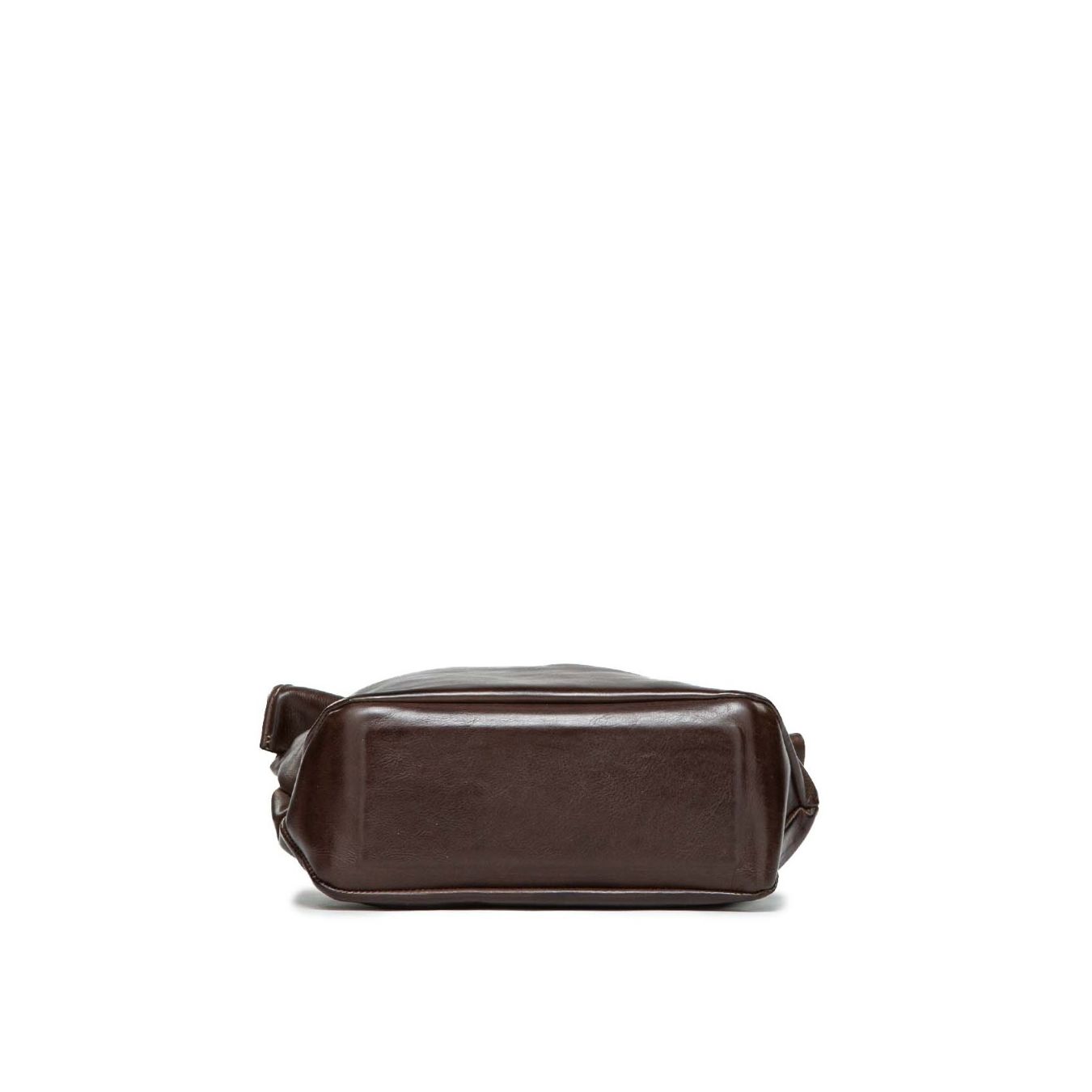 clutch in pelle marrone 