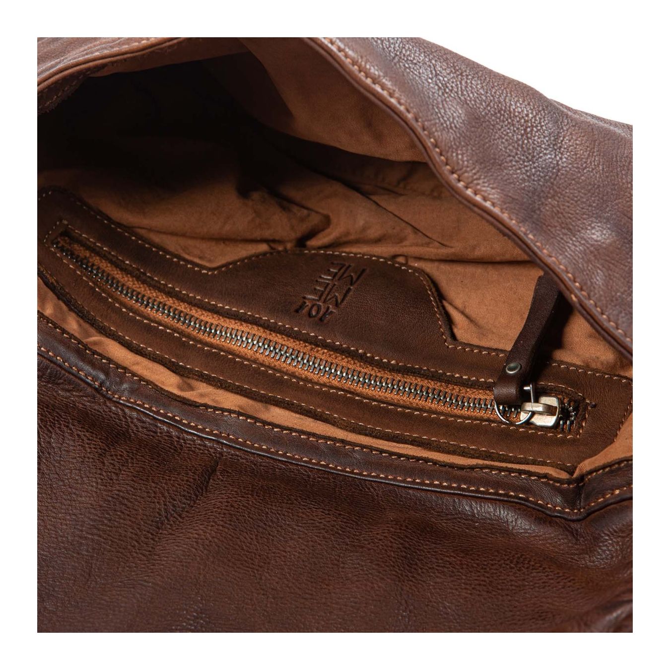 clutch NICOLE nodi in pelle castagna interno