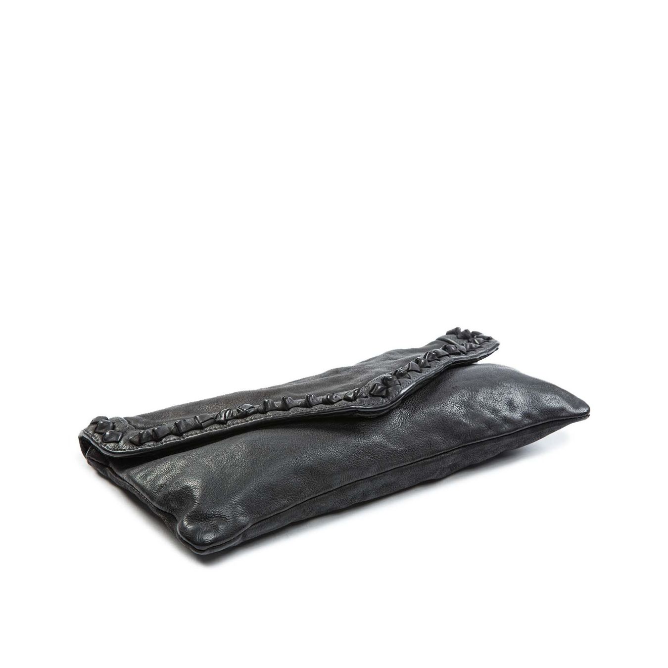 clutch NICOLE nodi in pelle nera sotto