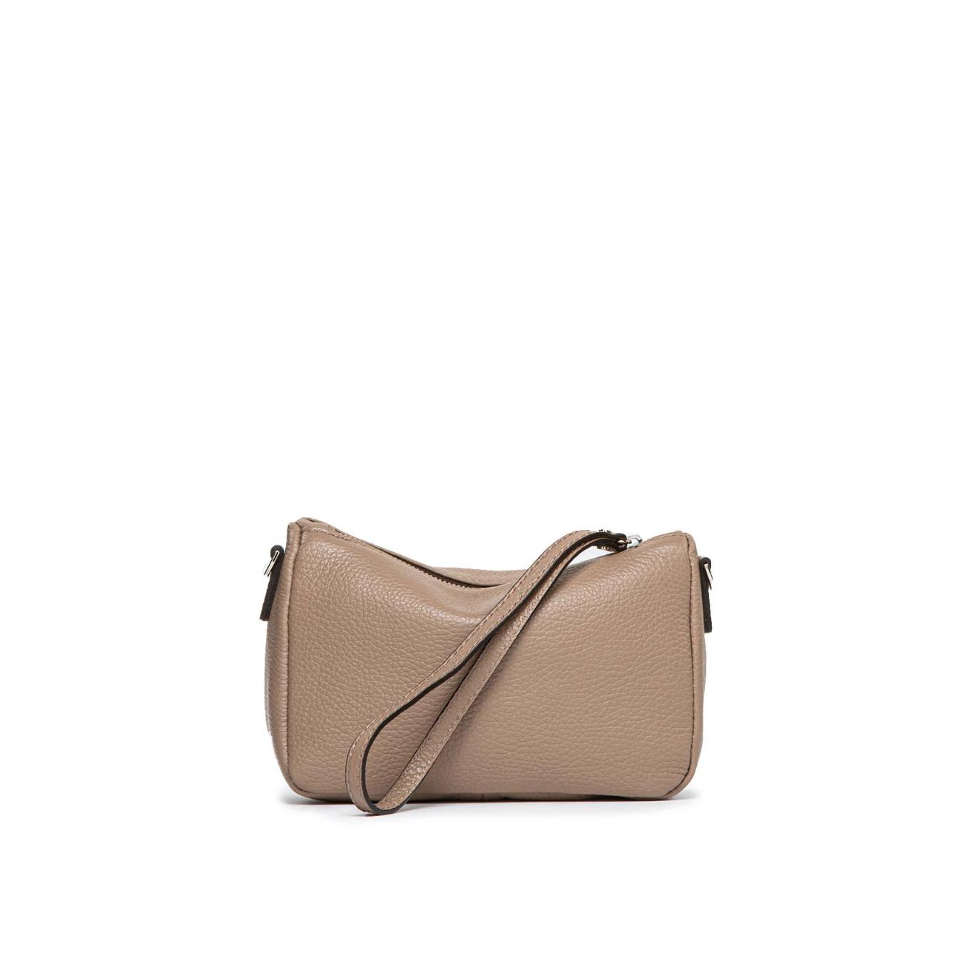 clutch NORA POUCH in pelle beige 