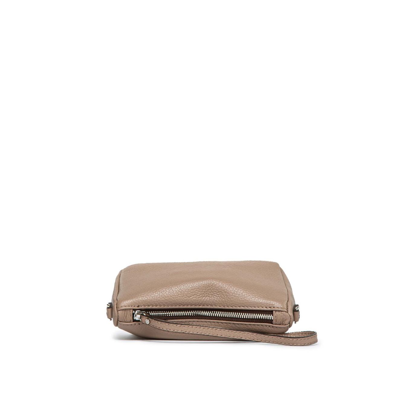 clutch NORA POUCH in pelle beige 