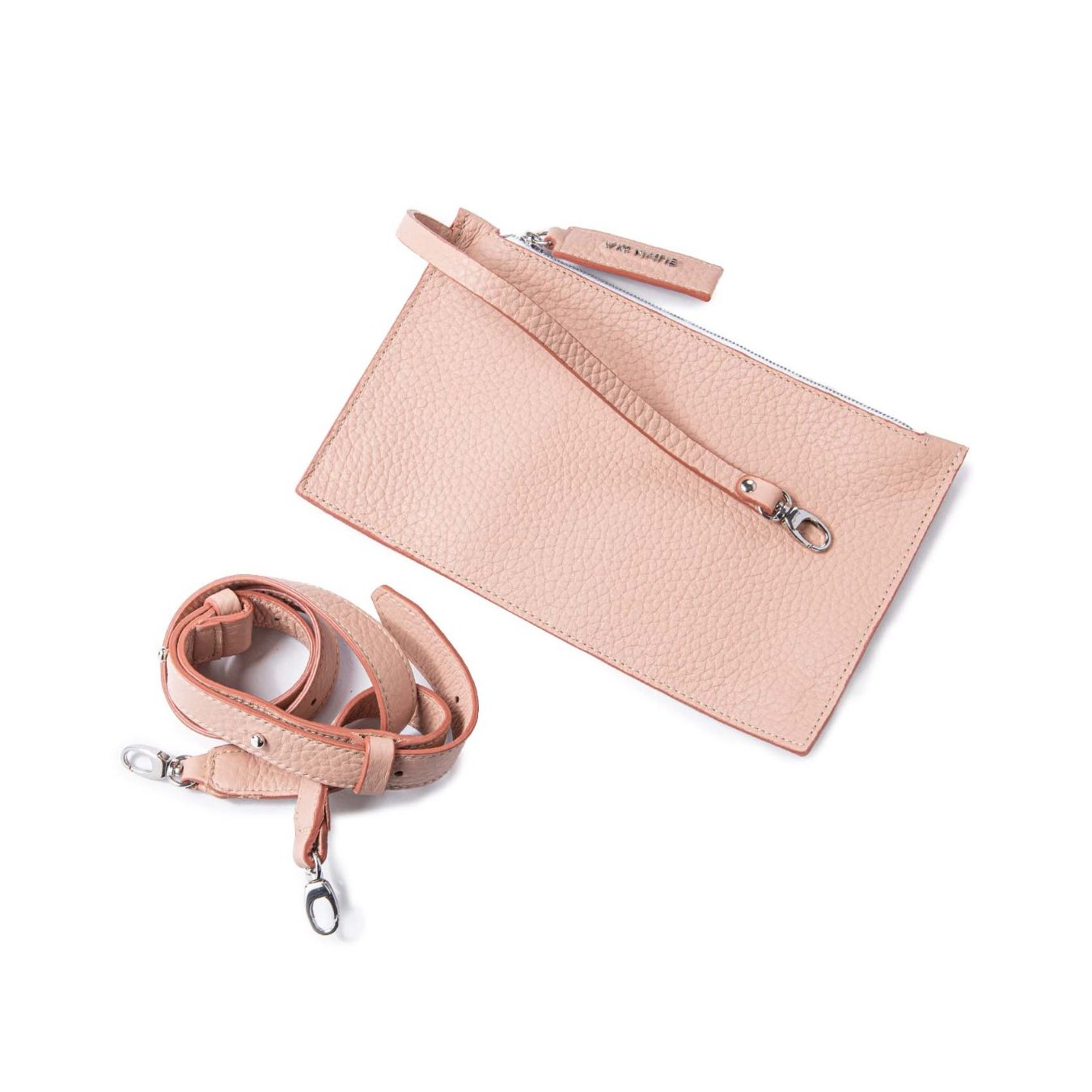 clutch estraibile in pelle rosa vic matie