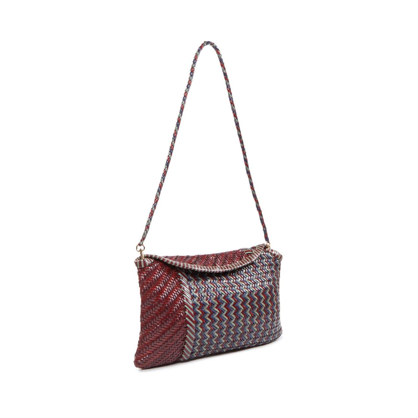 clutch PILLOW in pelle bordeaux lato