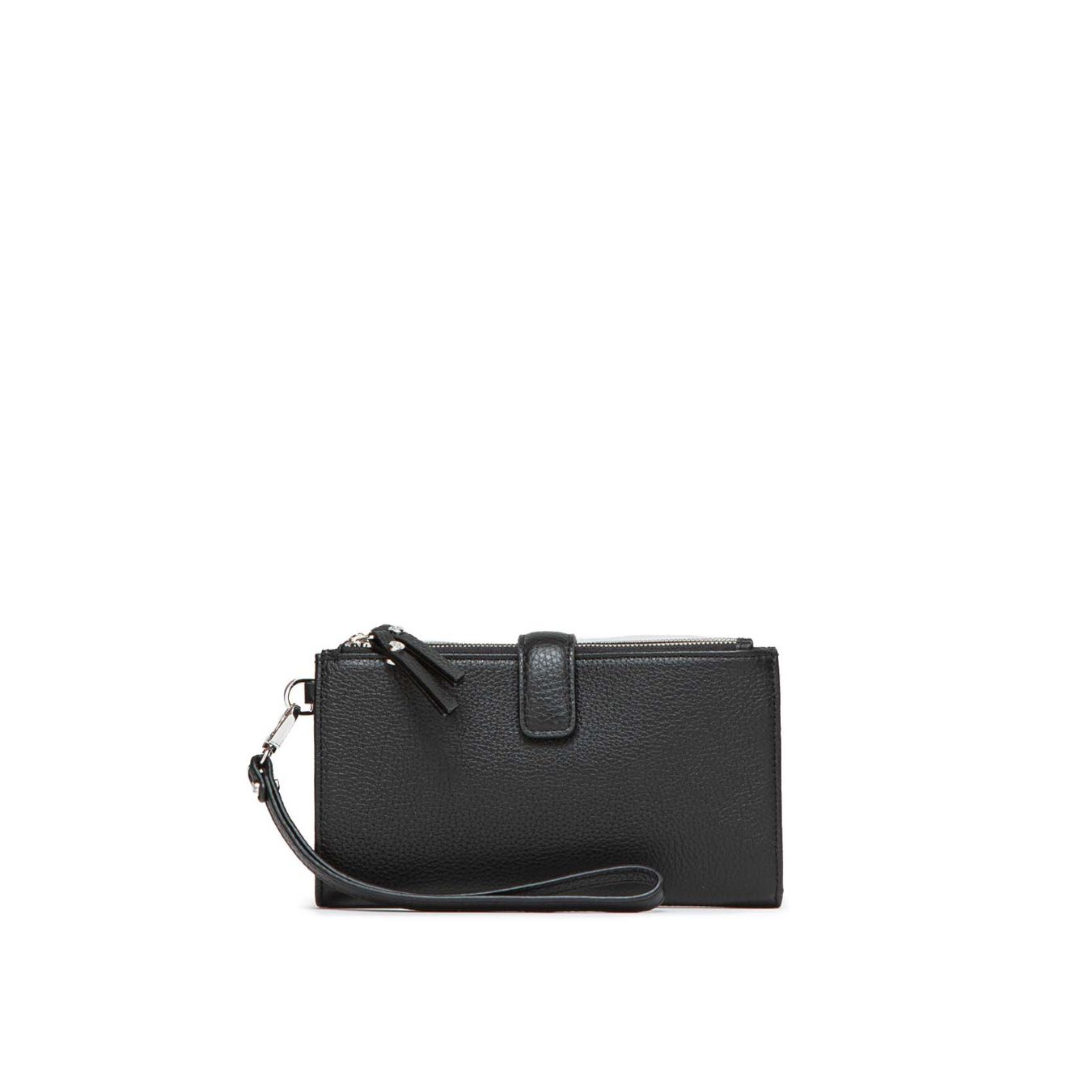 clutch portafogli in pelle nera 