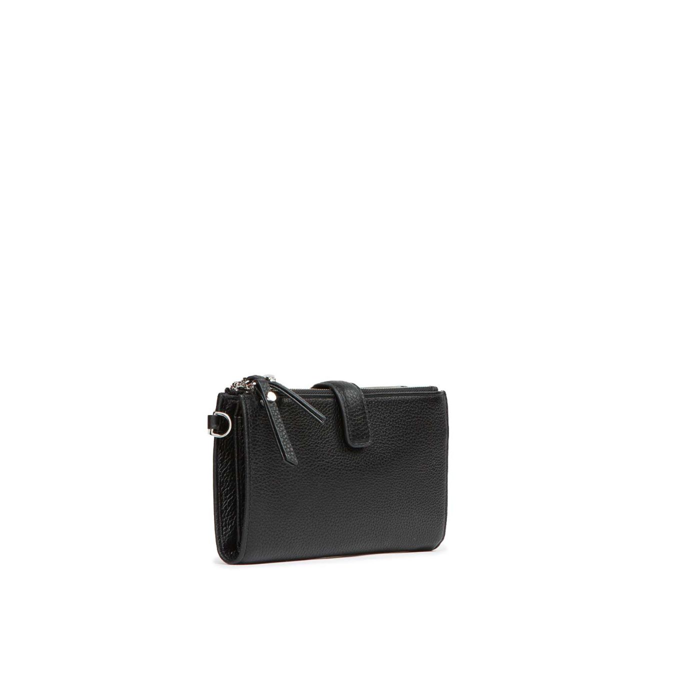 clutch portafogli in pelle nera 