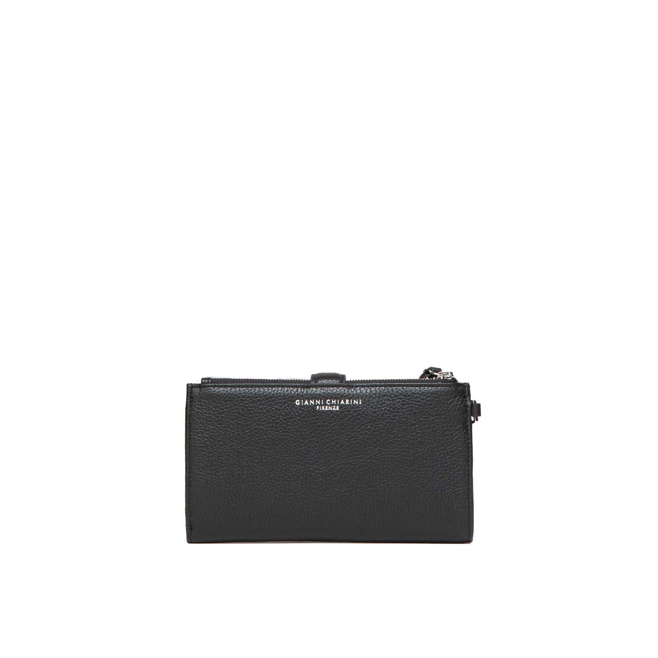 clutch portafogli in pelle nera 